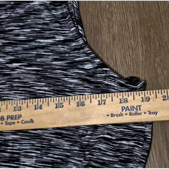 Merona Sleeveless Maxi Dress White Black Heathered with Elastic‎ Waist Sz Medium - Picture 9 of 11